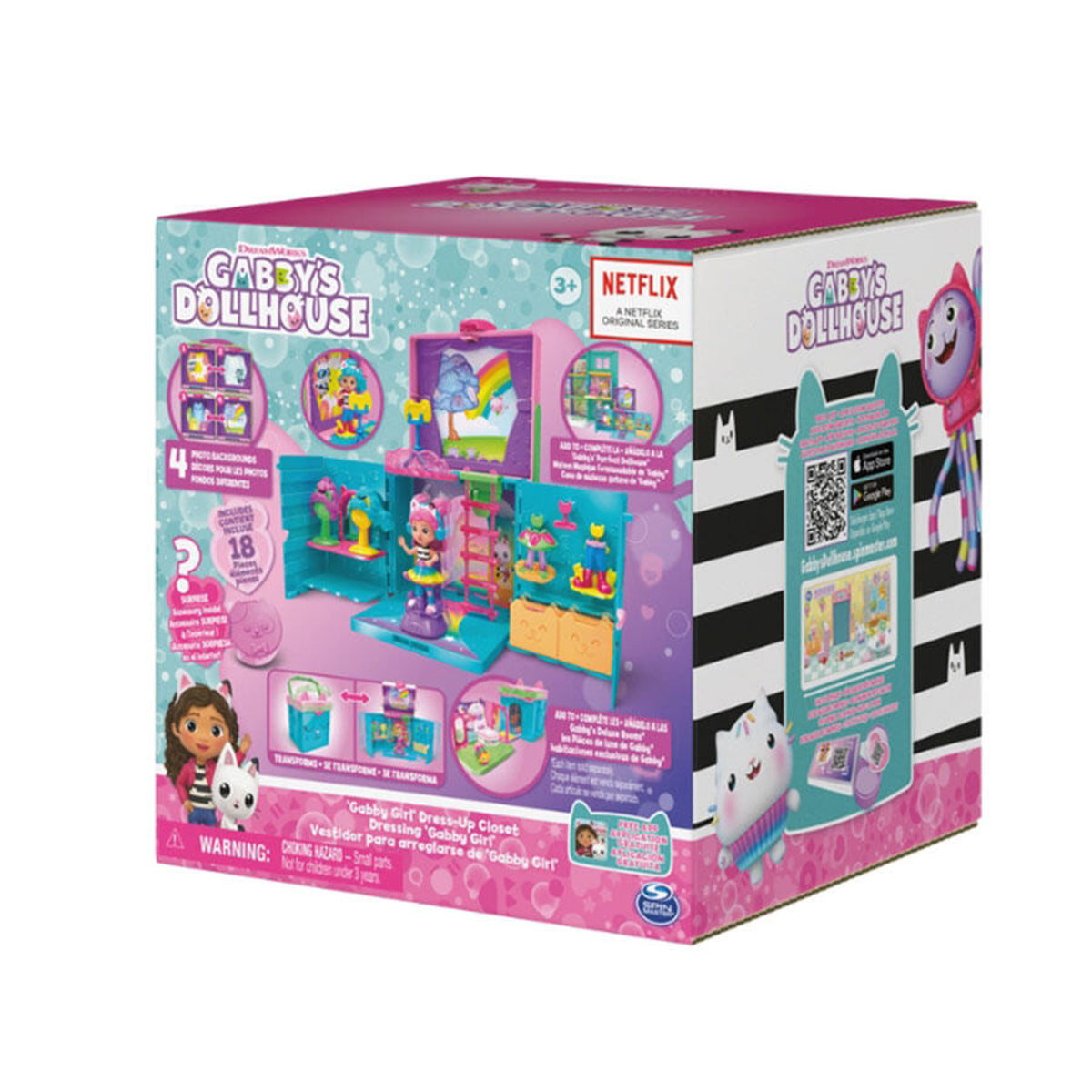 Spin Master Gabby's Dollhouse Dress-Up Closet Portable Playset with a Gabby  Doll