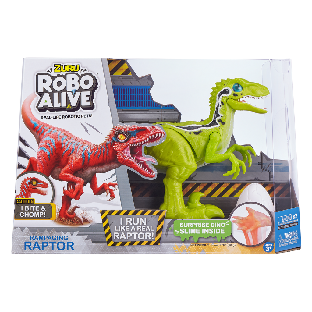 Zuru Robo Alive Rampaging Raptor Dinosaur Green (6973789733063)